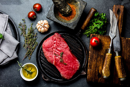 Dry Aged Hüftsteaks, geschnitten von der Galloway Major Muhhh